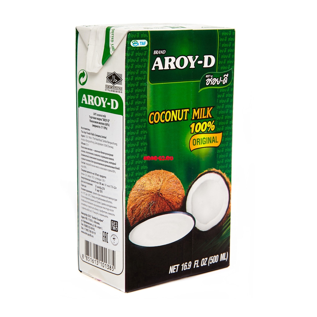 Кокосовое молоко 60% AROY-D 0,5л.